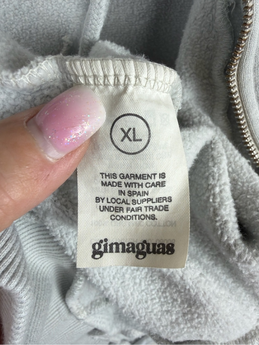 Gimaguas NWOT Women’s Corset Hoodie With Full Zip Front. Light Gray. Size XL. - Picture 3 of 15
